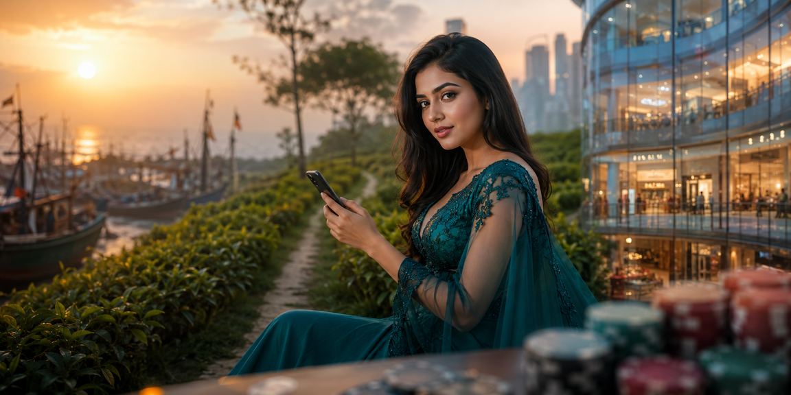 A scene of mk2 casino app in use at a tea garden in Cox's Bazar