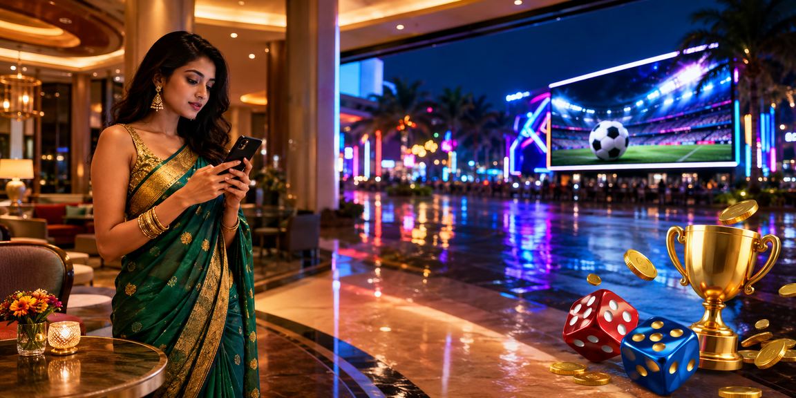 Neon-Lit Dice Game Casino Scene in Gazipur