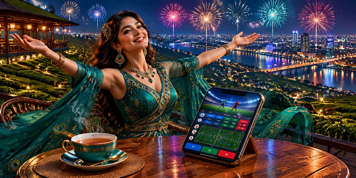 A user enjoying Sports Betting comfortably at a tea garden in Sylhet